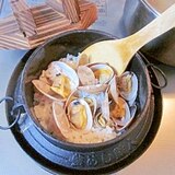 旬を炊きこんで☆　晩酌の〆「あさり釜飯」